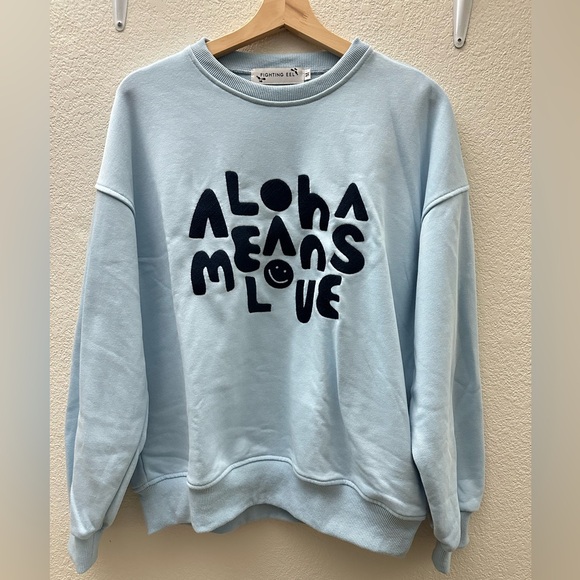 Fighting Eel Aloha Means Love Sweatshirt Size M - Picture 1 of 6